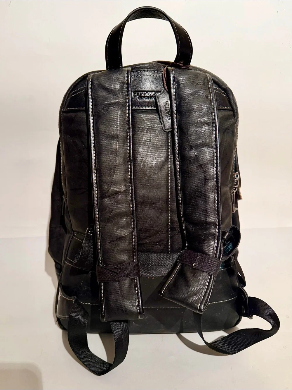 Septwolves Genuine Leather Waterproof Backpack 22x12x6